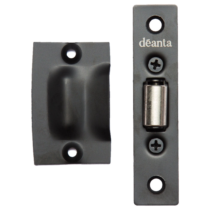 Deanta Roller Catch Matt Black Steel Door