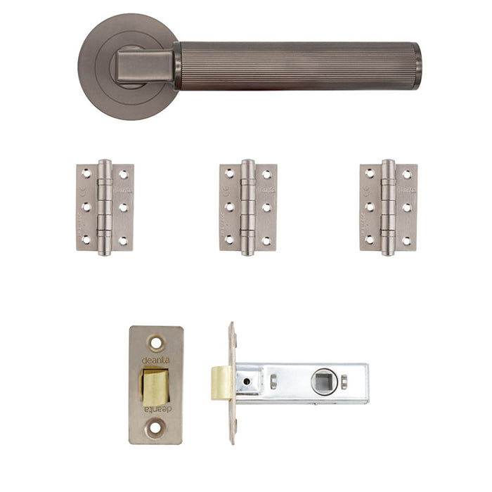 Deanta Delphi Latch Kit Matt Satin Black Nickel