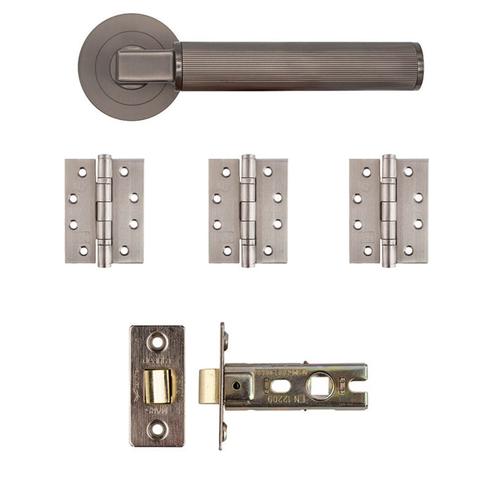 Deanta Delphi Latch Kit Matt Satin Black Nickel