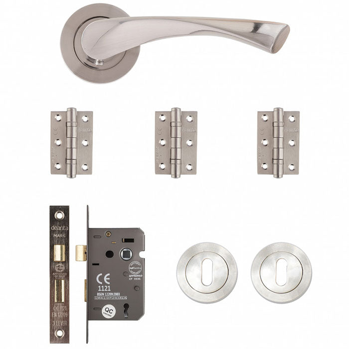 Deanta Fortuna Mortice Kit Satin Finish Finish