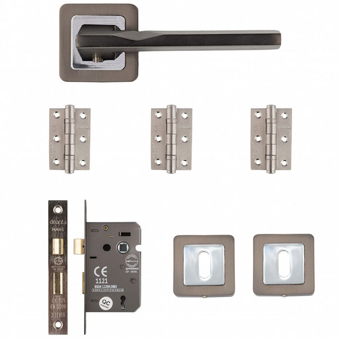 Deanta Hadrian Mortice Kit Matt Satin Black Finish