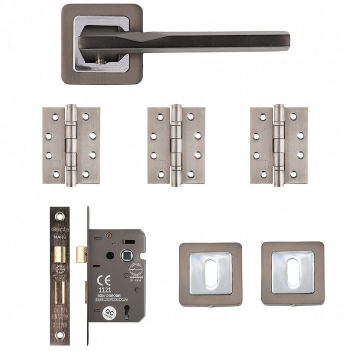 Deanta Hadrian Mortice Kit Matt Satin Black Finish