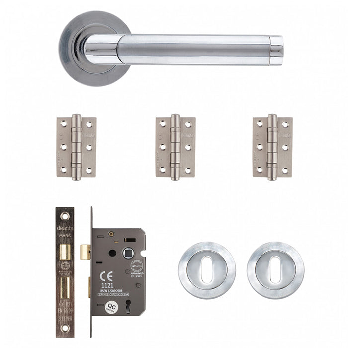 Deanta Augustus Mortice Kit Matt Polished Chrome Finish