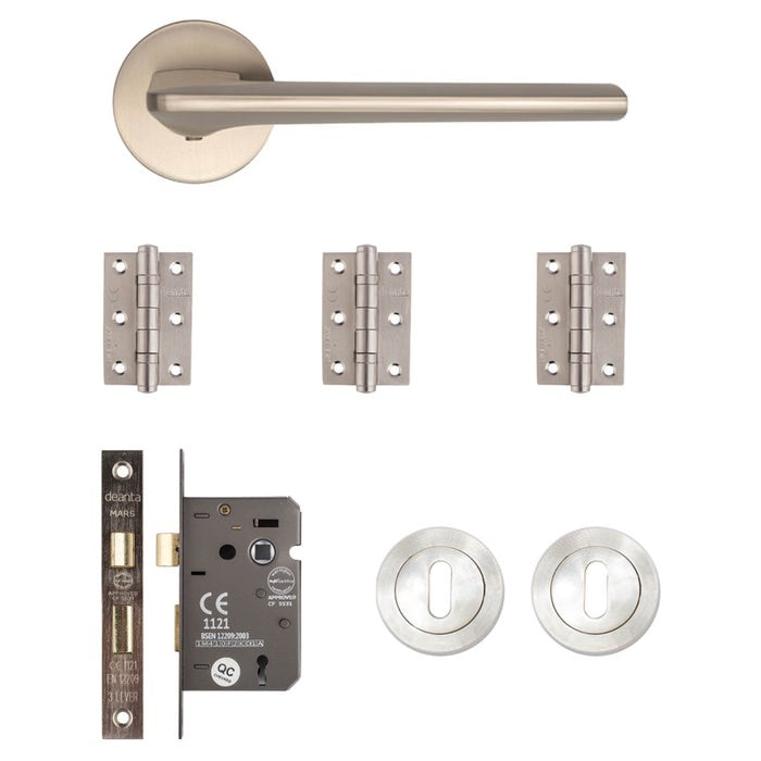 Deanta Ithaca Mortice Kit Satin Nickel