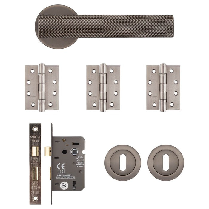 Deanta Olympia Mortice Kit Matt Satin Black Nickel