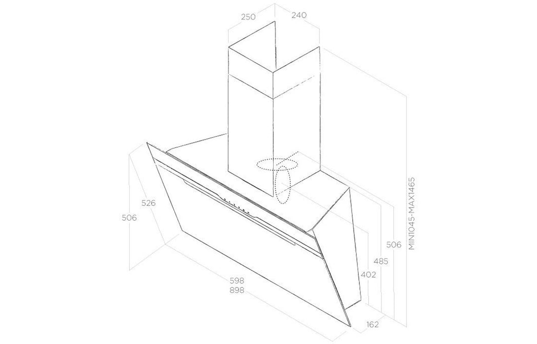 Elica Majestic No Drip 60cm Chimney Hood - Black