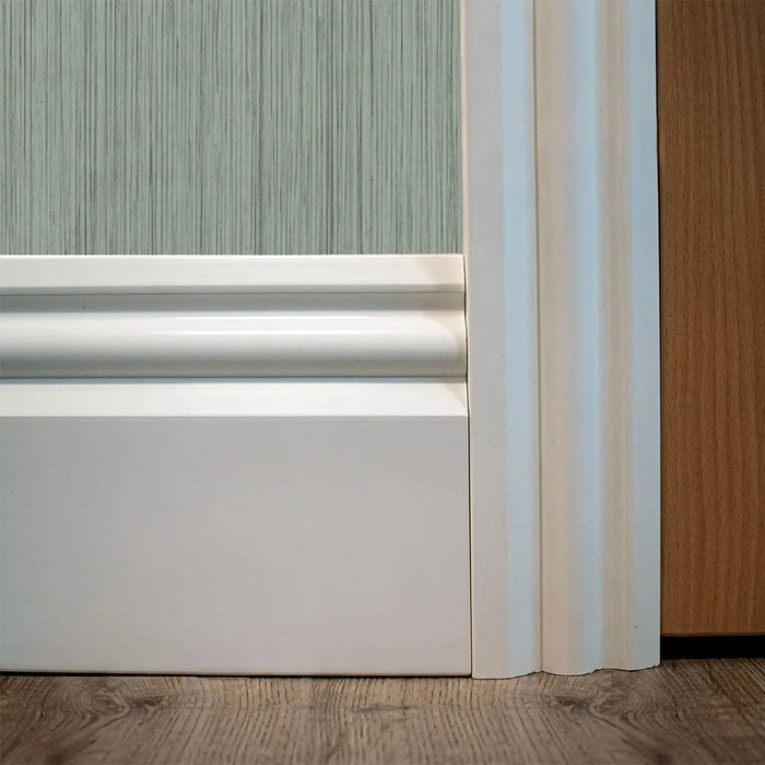 White Plastic 4 inch Gloss Skirting Board (2.5m length)
