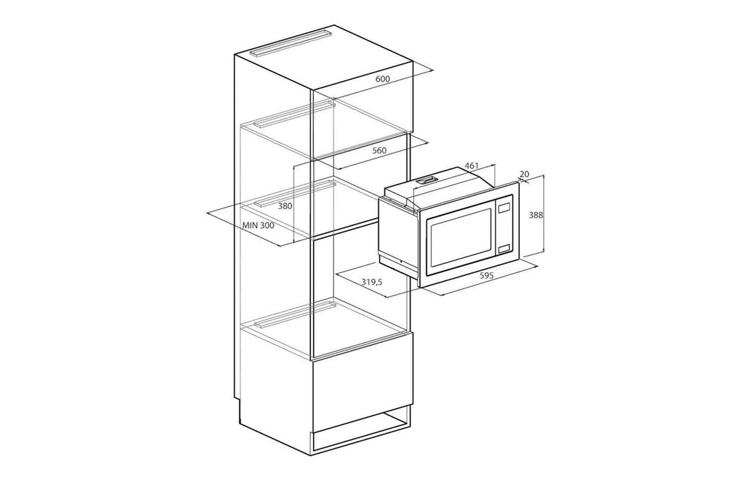 Candy MIS1730BUK B/I 1000W Microwave - Black