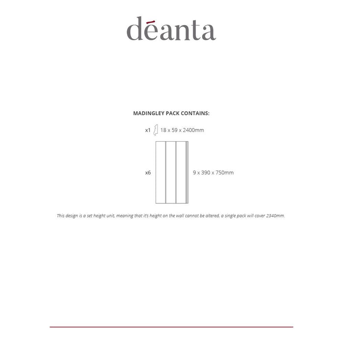 Deanta Madingley White Primed Wall Panelling