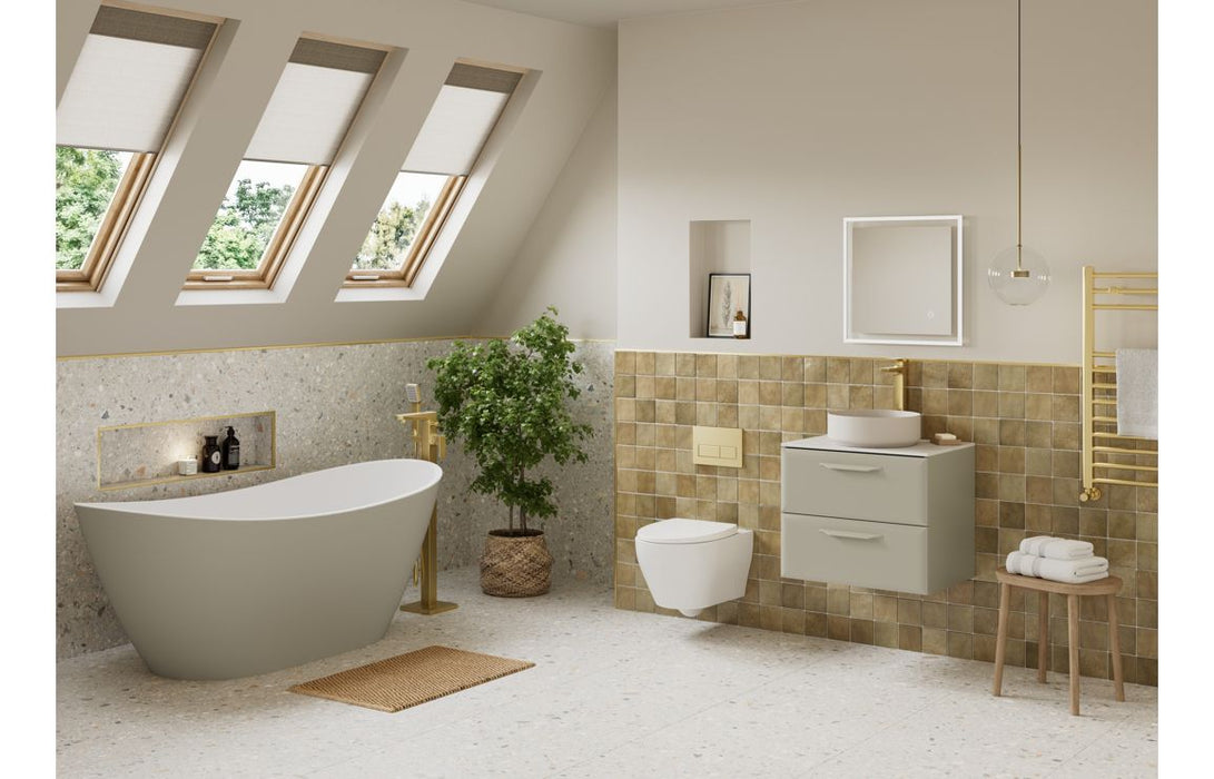 Kim 1200mm Wall Hung 4 Drawer Basin Unit (No Top) - Matt Latte
