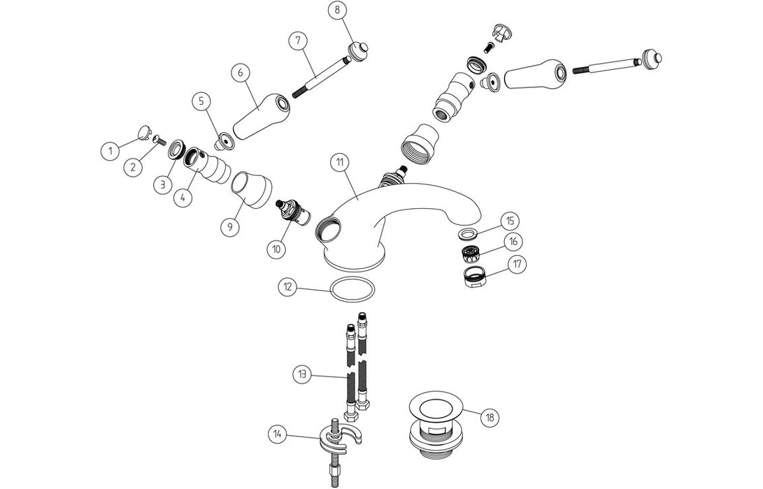 Mirello Basin Mixer - Chrome