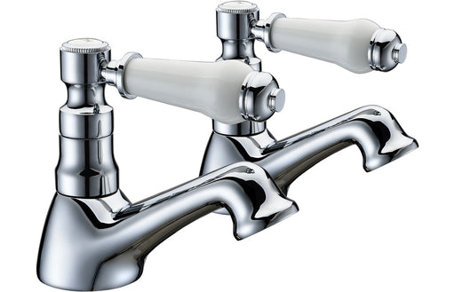 Mirello Basin Pillar Taps - Chrome