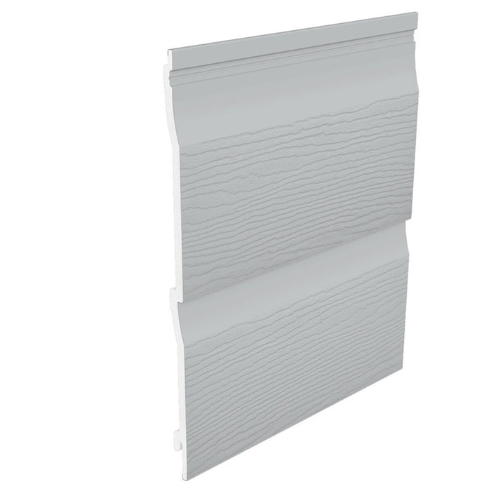 Misty Grey Fortex Double Plank Shiplap Embossed Cladding 333mm Sample