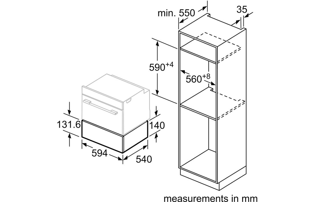 Neff N50 N1AHA01N0B 14cm Warming Drawer - St/Steel