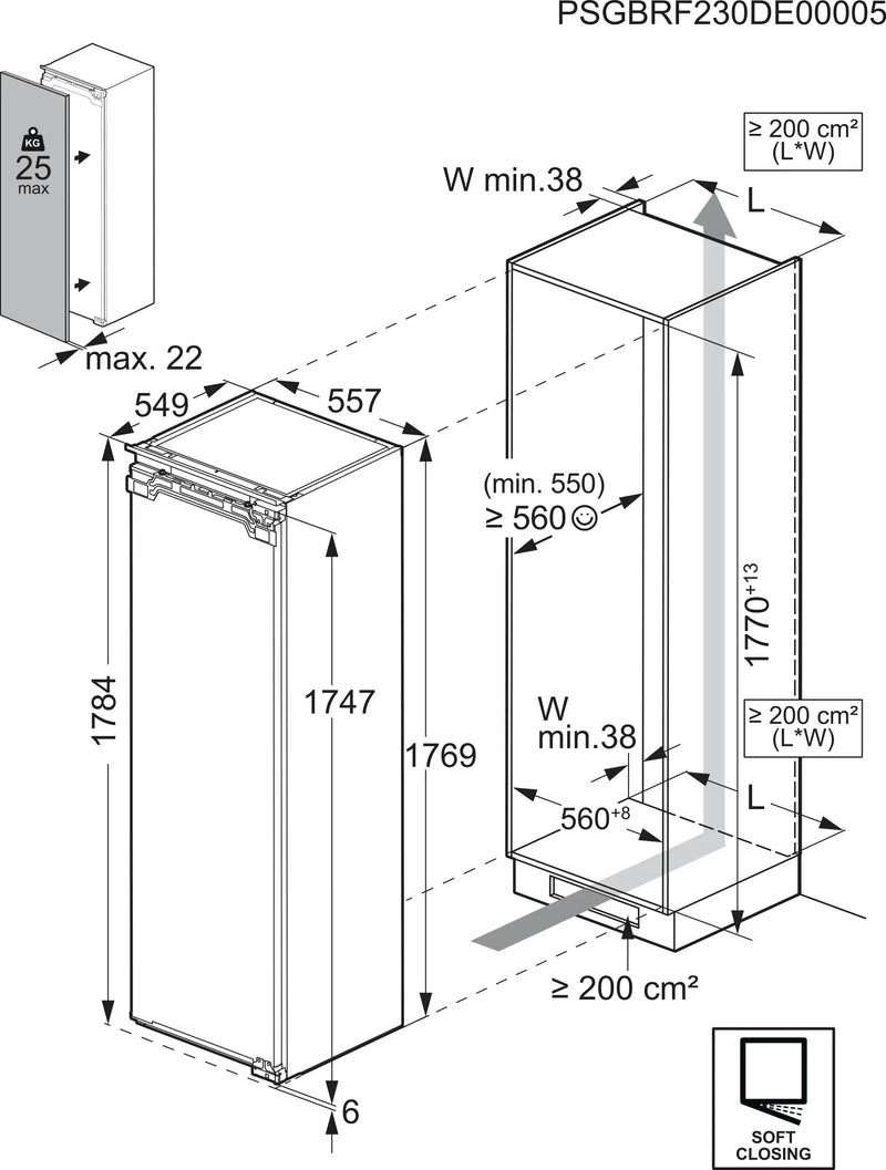 AEG 7000 Series NAB7A181EC B/I No Frost Tall Freezer