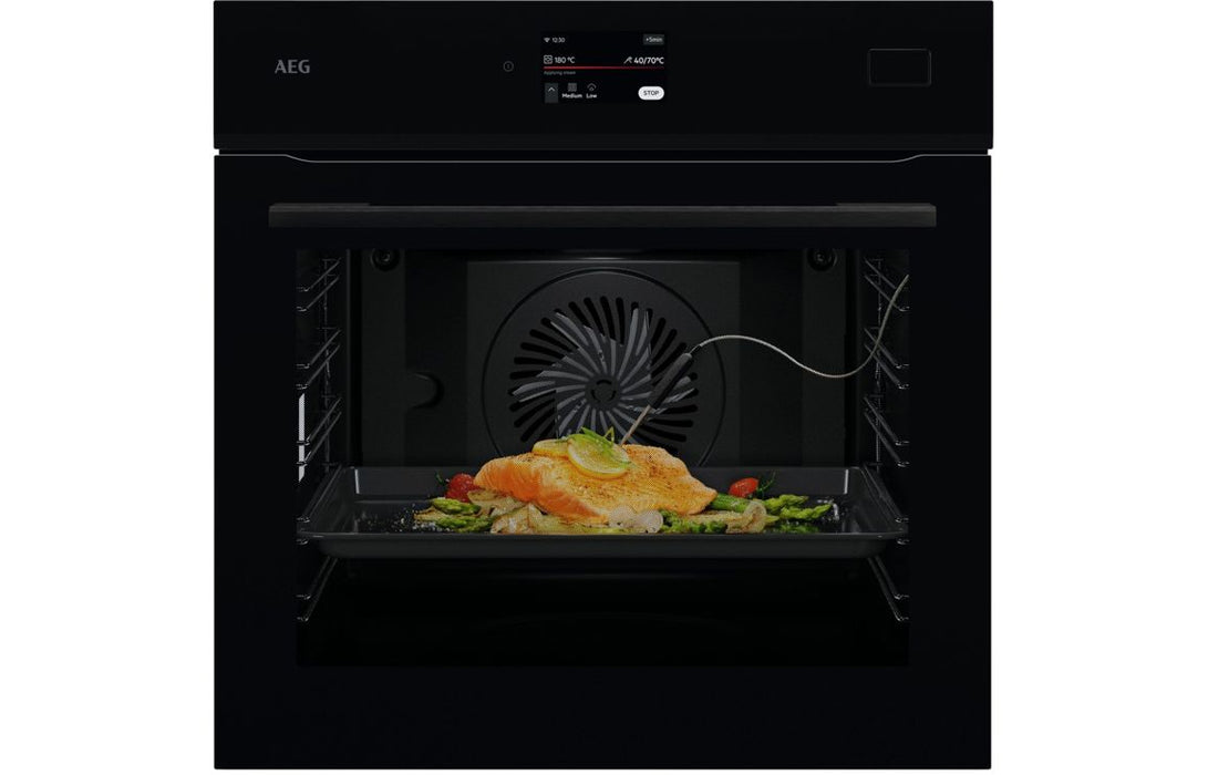 AEG NBB8S731AB Single Electric Oven w/Steam - Black