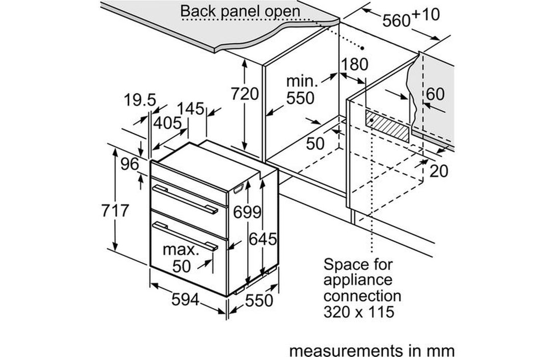 Bosch Series 4 NBS533BS0B B/U Double Electric Oven - St/Steel