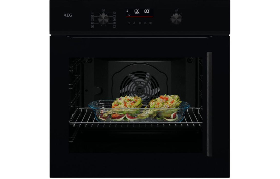 AEG NBU5P401LB Single Pyrolytic Oven (LHH) - Black