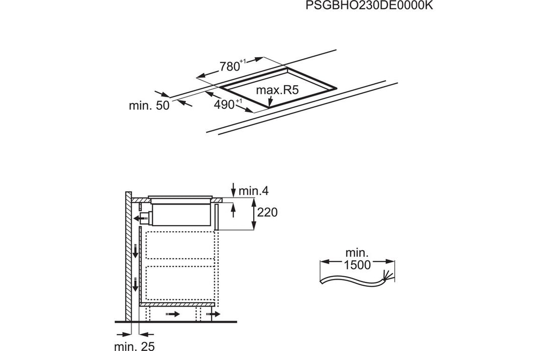 AEG NCP84C01AZ 83cm Venting Induction Hob - SaphirMatt