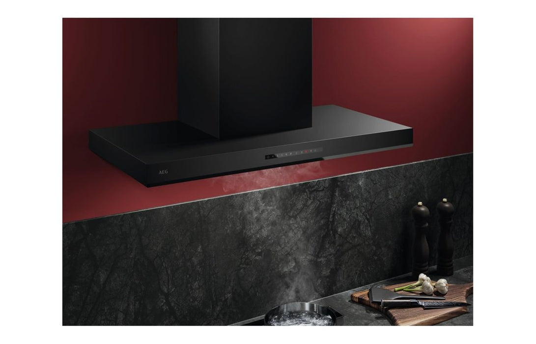 AEG NDB9791AT 90cm Flat Box Chimney Hood - Matt Black