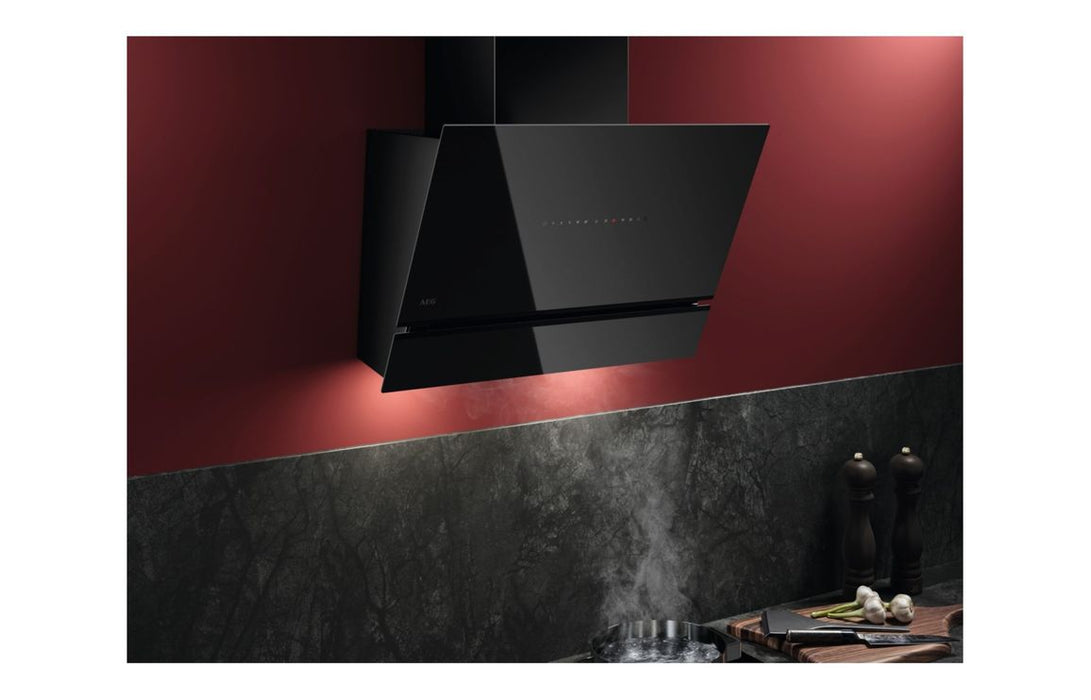 AEG NDV8761CB 60cm Angled Chimney Hood - Black
