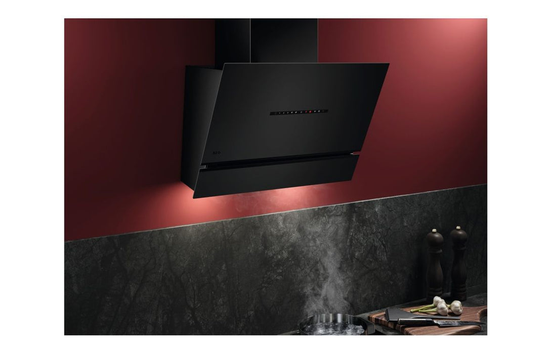 AEG NDV8761CT 60cm Angled Chimney Hood - Matt Black