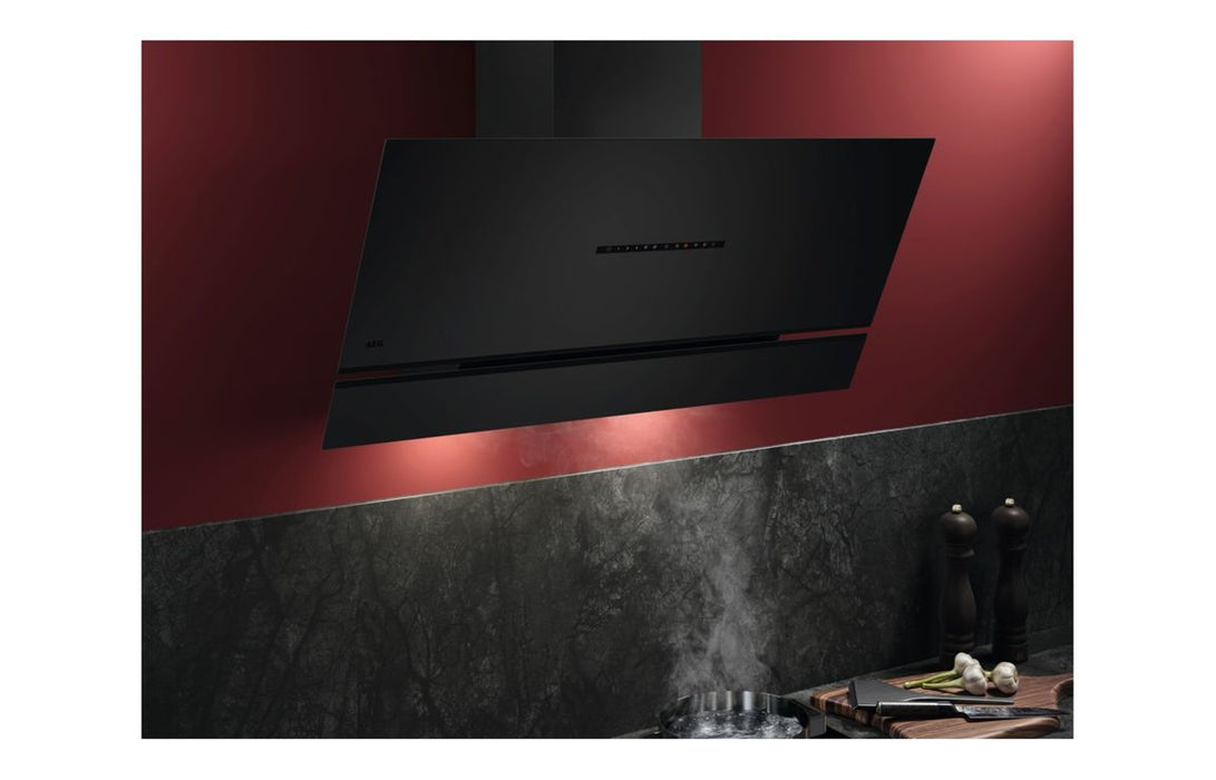 AEG NDV9791AT 90cm Angled Chimney Hood - Matt Black