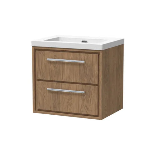 600mm Wall Hung 2-Drawer Unit & Basin Set  0Tap Hole (Drawer, Unit or Set)