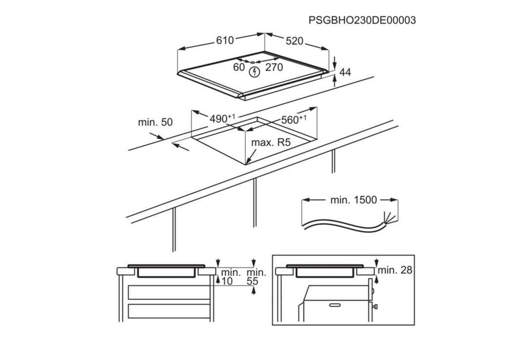 AEG NII64G00AZ 60cm Induction Hob - SaphirMatt