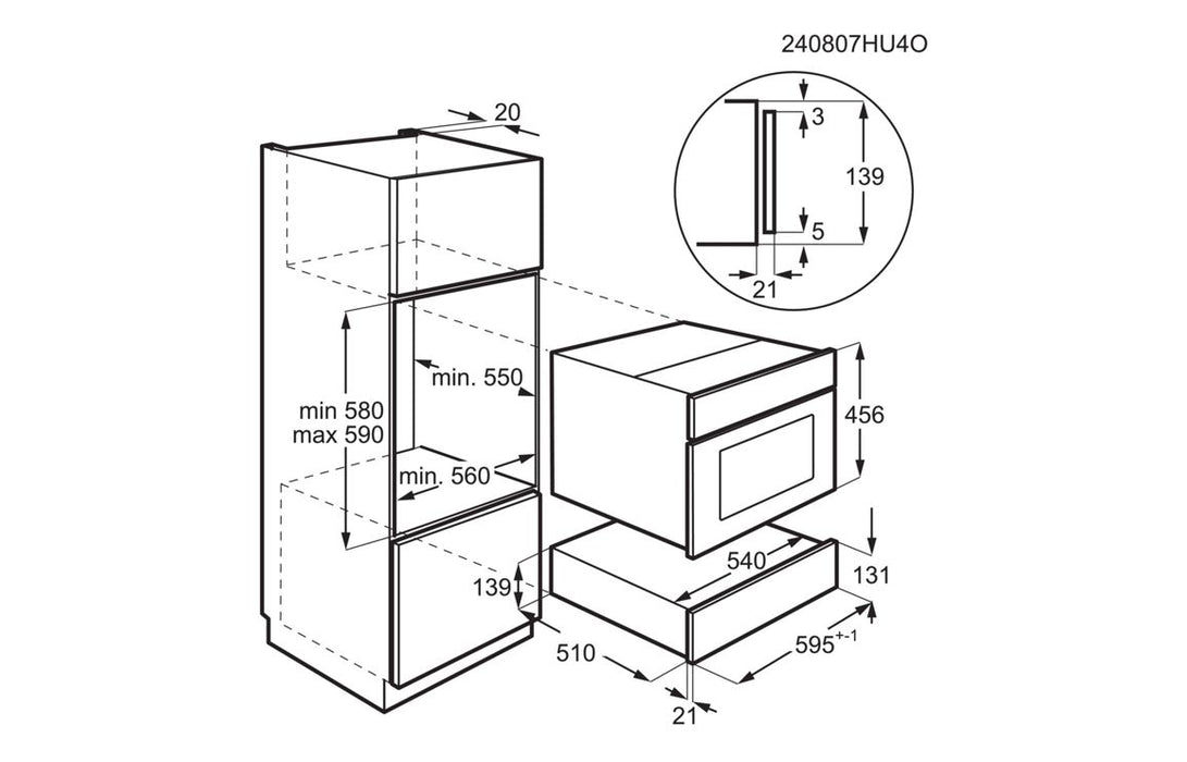 AEG NKV914B 14cm Vacuum Sealer Drawer - Black