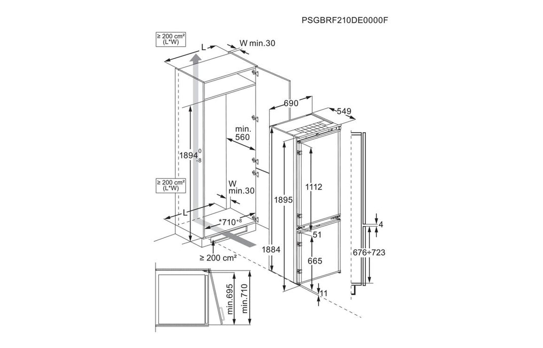AEG NSC7G752ES B/I XL TwinTech No Frost 70/30 Fridge Freezer