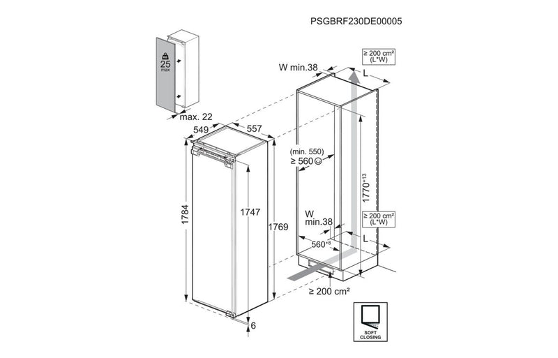 AEG NSK9Z181EC B/I Tall Larder Fridge