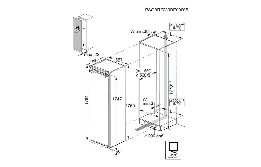 AEG NSK9Z181EC B/I Tall Larder Fridge