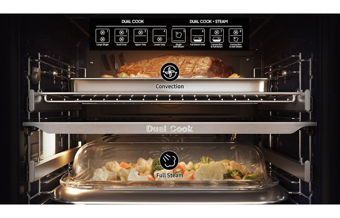 Samsung Bespoke Series 5 NV7B5675WAK/U4 Oven with Dual Cook - Black Glass