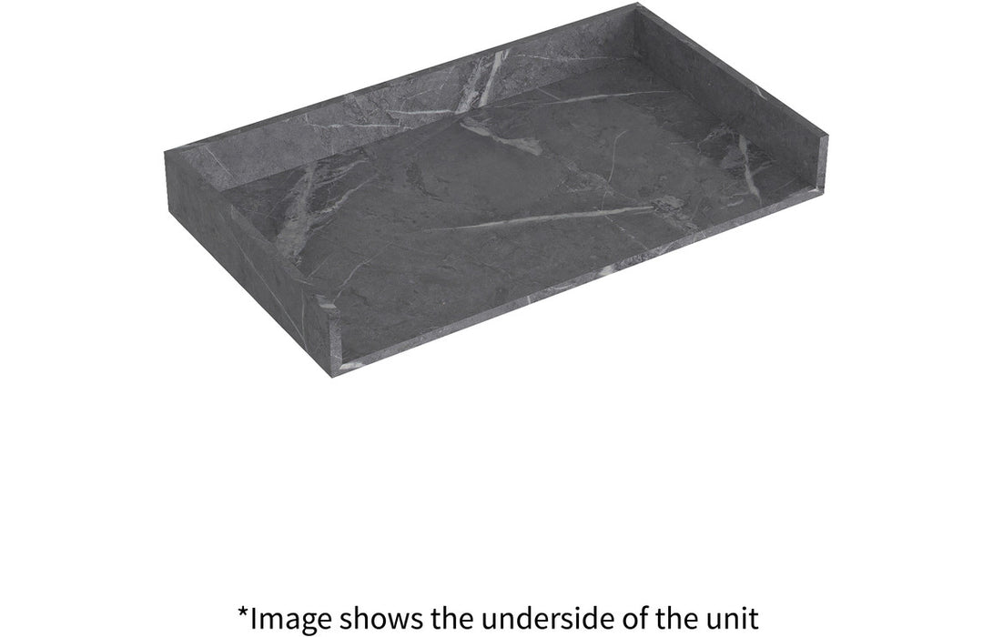 Origin 800mm Wall Hung Basin Shelf - Grey Marble