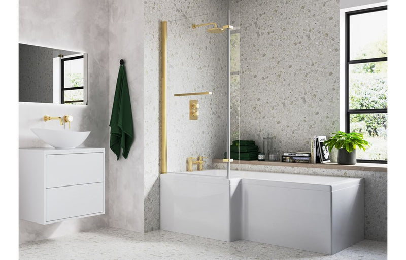 815x1500mm L Shape Bath Screen