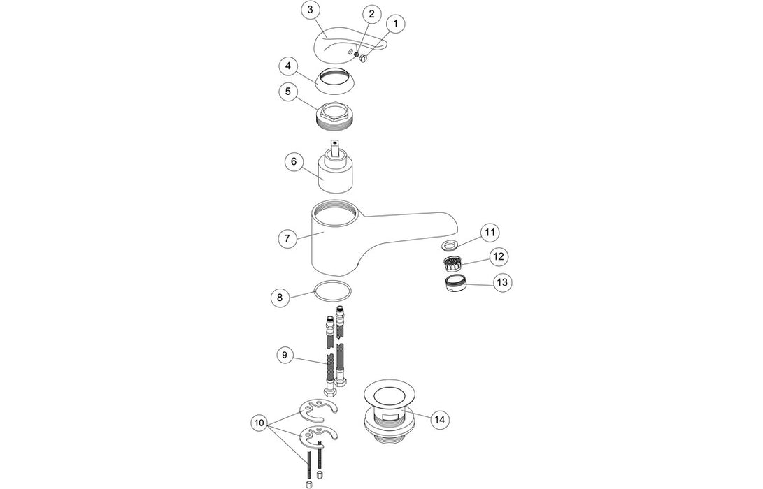 Nerano Basin Mixer - Chrome