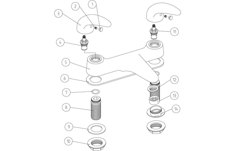 Nerano Low Pressure Bath Filler - Chrome
