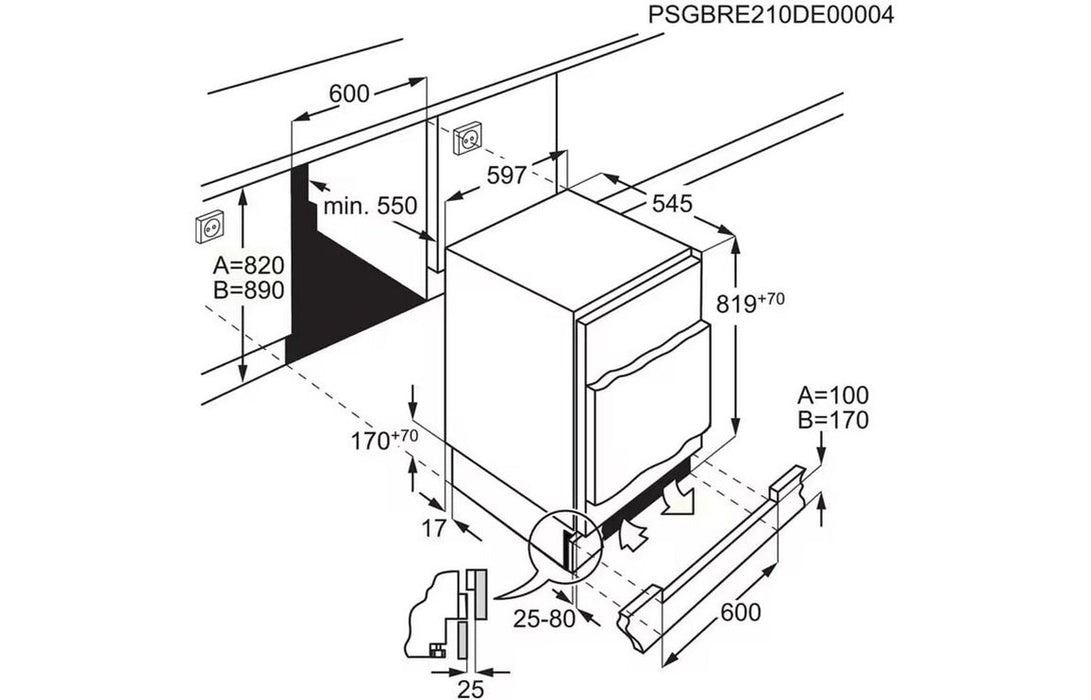 AEG OAB6I82EF B/I Under Counter Freezer