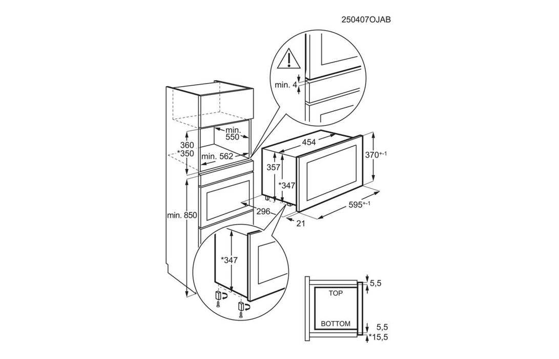 AEG OB6GM171SB B/I 800W Microwave & Grill - Black
