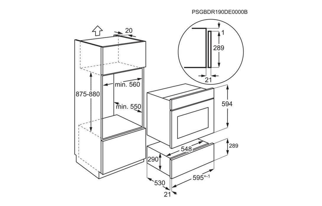 AEG OD8K21B 29cm Warming Drawer - Black