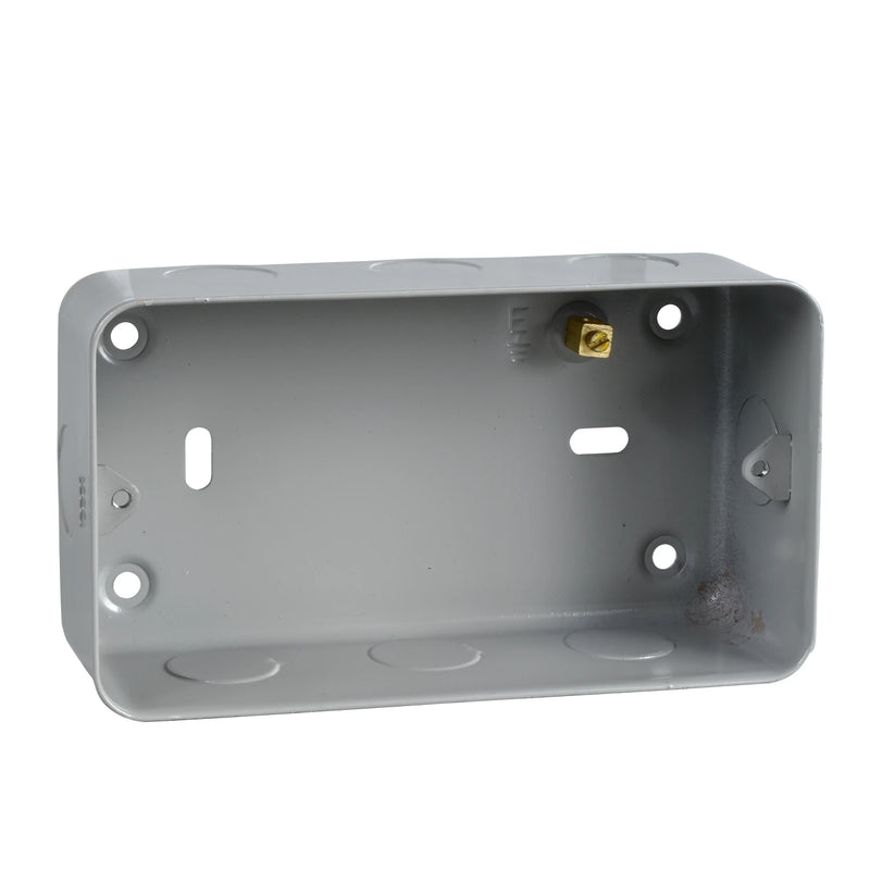 Exclusive Grid Mounting Box 3-4 Gang Metal Clad Steel 136 x 42 x 76mm Grey