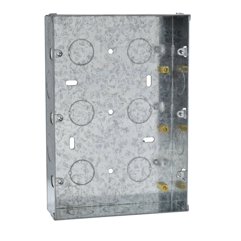Exclusive Grid Mounting Box 9-12 Gang Metal Clad Steel 133 x 42 x 193mm Silver
