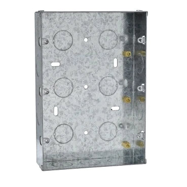 Exclusive Grid Mounting Box 9-12 Gang Metal Clad Steel 133 x 42 x 193mm Silver