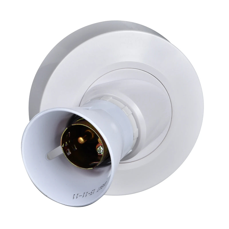 150W Pre-Wired Angle Batten Lamp Holder 80 x 51 x 90mm White