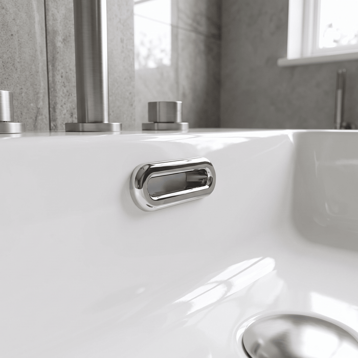 Oval Chrome Basin Overflow Cover