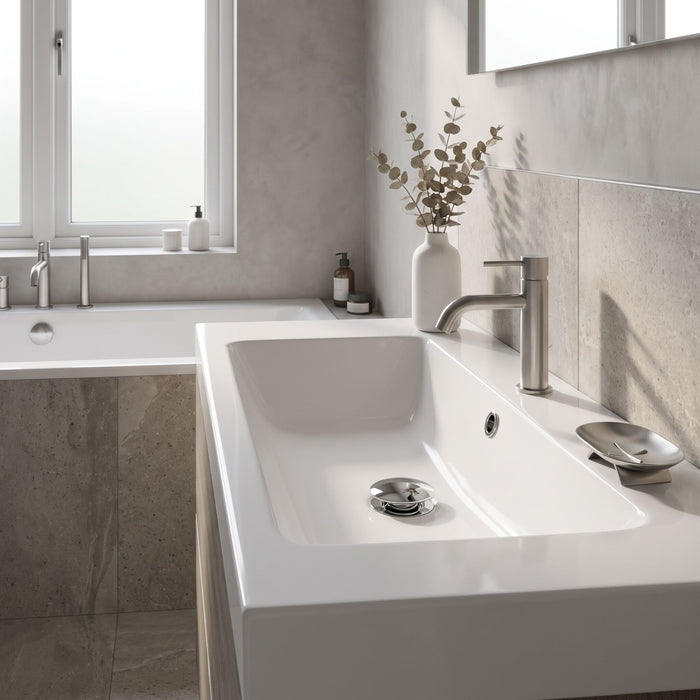 Round Chrome Basin Overflow Cover
