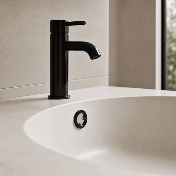 Round Black Basin Overflow Cover