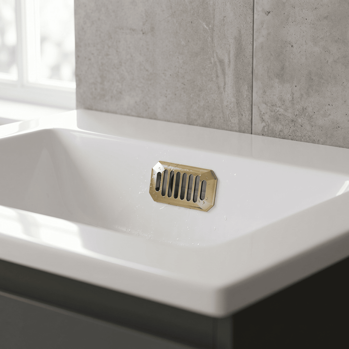 Carlton Brushed Brass Basin Overflow Grill