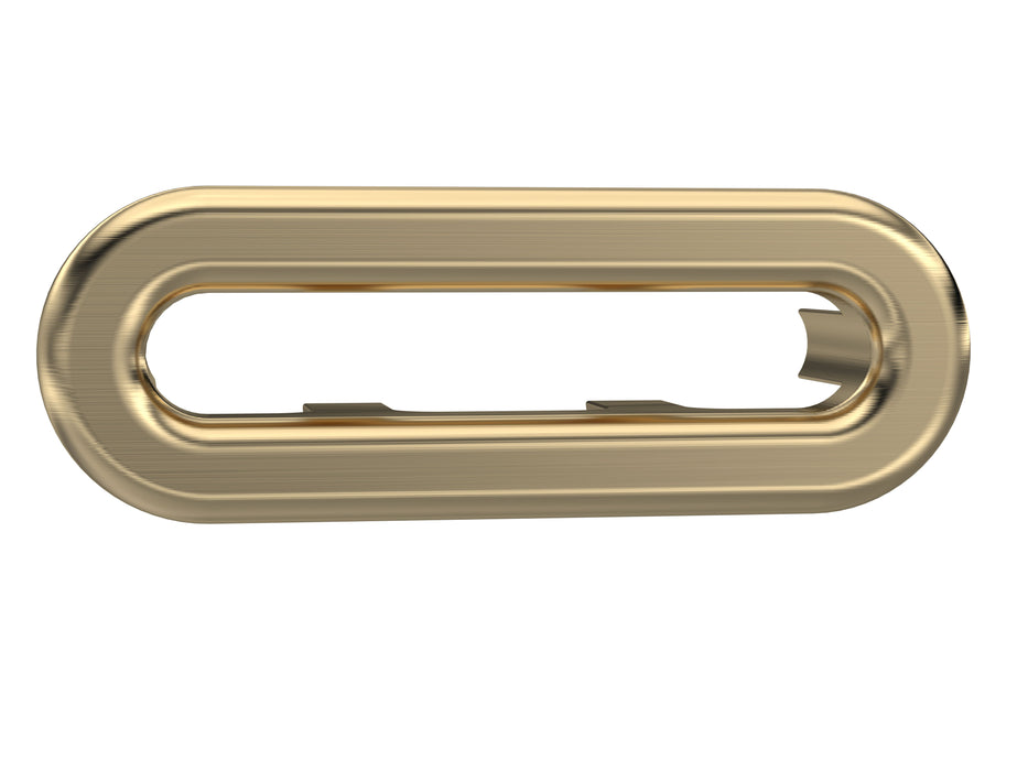 Oval Brushed Brass Basin Overflow Cover